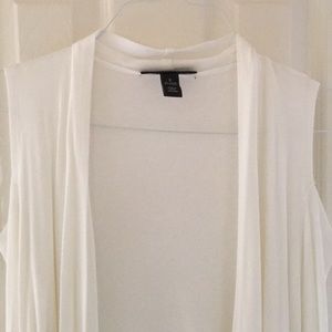 White Cold-Shoulder Cardigan